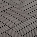 JF Outdoor Composite Interlocking Deck Tiles in Gray 12" x 12"