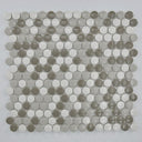 Grey Blend Penny Round Porcelain Mosaic Tile 12x12 Sheet