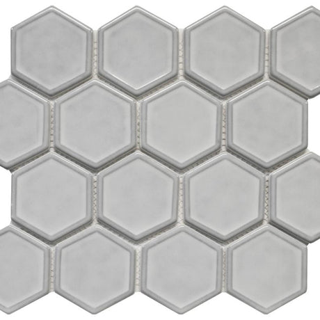 Fog Mist Dimension Hex Glass Mosaic Tile 12x12 Sheet