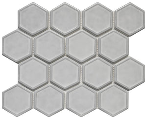 Fog Mist Dimension Hex Glass Mosaic Tile 12x12 Sheet