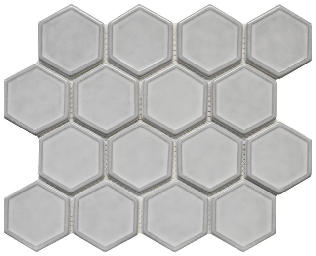 Fog Mist Dimension Hex Glass Mosaic Tile 12x12 Sheet