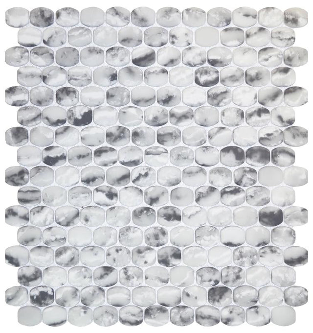 Grey Barrel Glass Mosaic Tile 12x12 Sheet