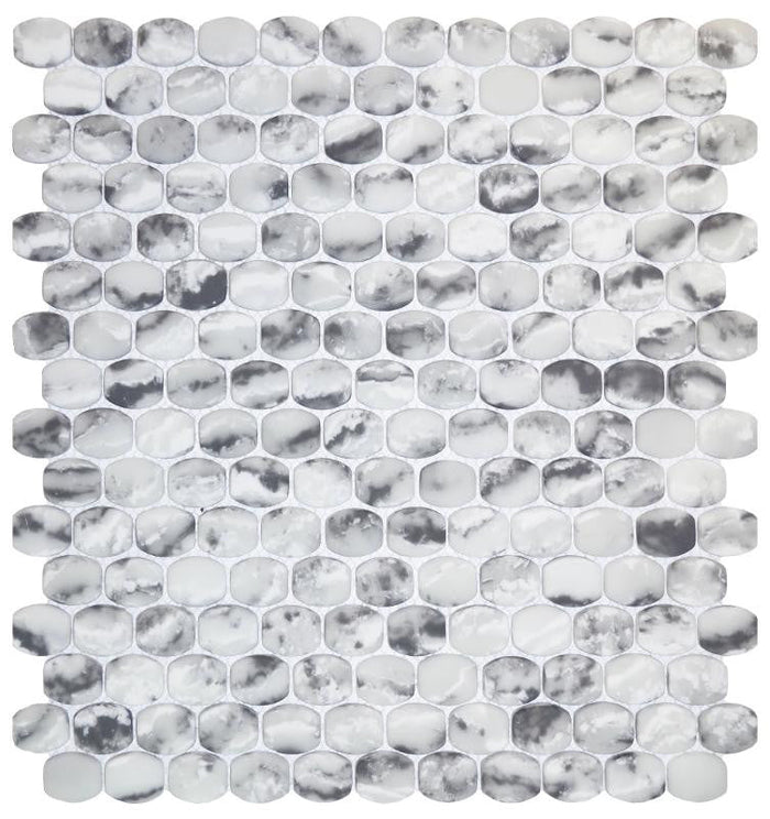 Grey Barrel Glass Mosaic Tile 12x12 Sheet 1