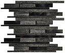 Silk Black Linear Glass Mosaic Tile 12x12 Sheet