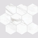 Carenza Bianca 4" Hex Matte Porcelain Mosaic Tile 12x12 Sheet