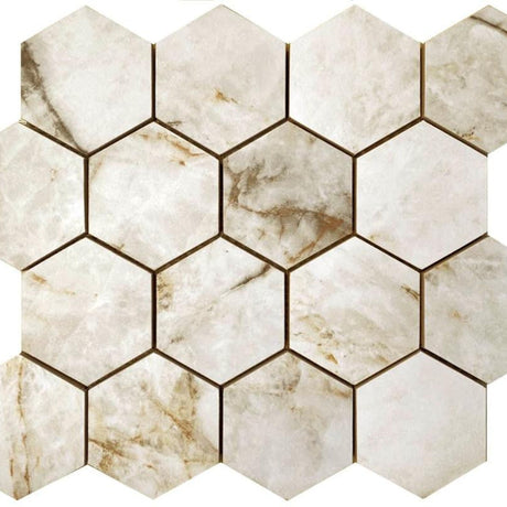 Cuarzo Reno Portland 3" Hex Porcelain Mosaic Tile 12x12