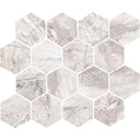 Fossilique Bedrock Beige 3" Hex Porcelain Mosaic Tile 10x12 Sheet