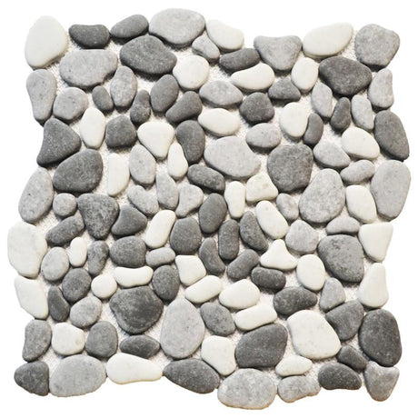 Grey Mix Glass Pebble Mosaic Tile 12x12 Sheet
