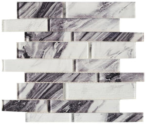 Panda Linear Mix Glass Mosaic Tile 12x12