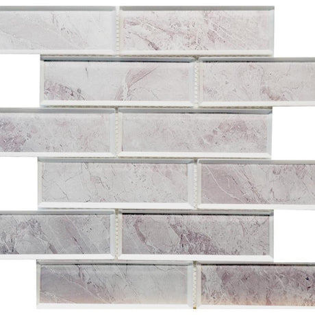 Pewter 2x6 Glass Mosaic Tile 12x12