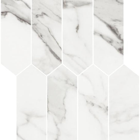 Alps Bianco Matte Picket Porcelain Mosaic Tile 11x18