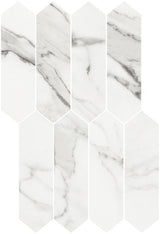 Alps Bianco Matte Picket Porcelain Mosaic Tile 11x18