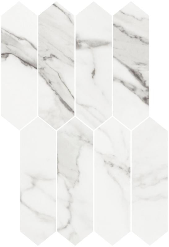 Alps Bianco Matte Picket Porcelain Mosaic Tile 11x18