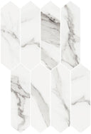 Alps Bianco Polished Picket Porcelain Mosaic Tile 11x18