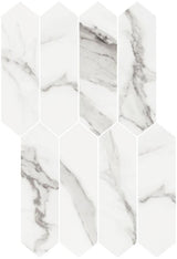 Alps Bianco Polished Picket Porcelain Mosaic Tile 11x18