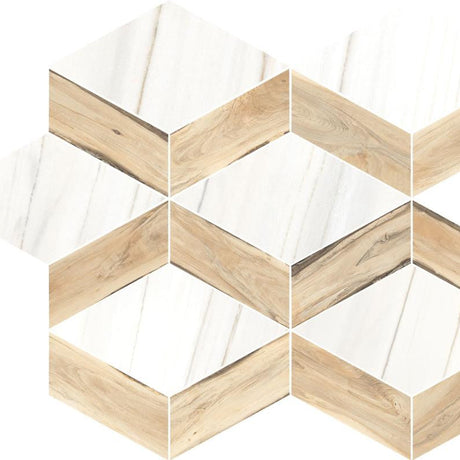 Sherwood Triangle Maple 9x12 Wood-Look Porcelain Mosaic Tile