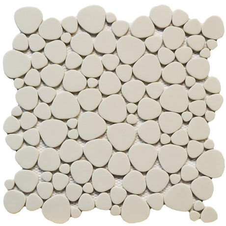 Grey Pebble Matte Glass Mosaic Tile 12x12 Sheet