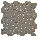 Black Glass Pebble Matte Mosaic Tile 12x12 Sheet