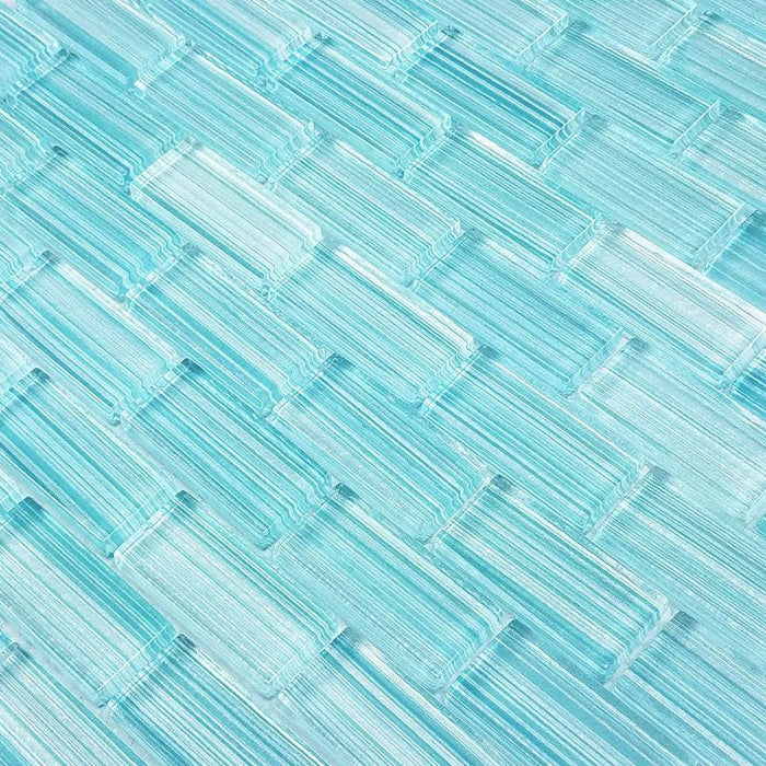 Watercolors Seafoam 1x2 Glass Mosaic Tile 12x12 Sheet 2