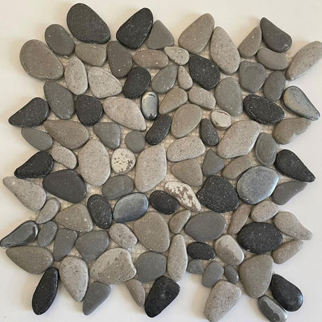 Liquid Rocks Southern Lake 12x12 Glass Pebble Mosaic Tile