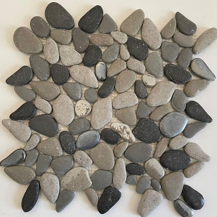 Liquid Rocks Southern Lake 12x12 Glass Pebble Mosaic Tile 1