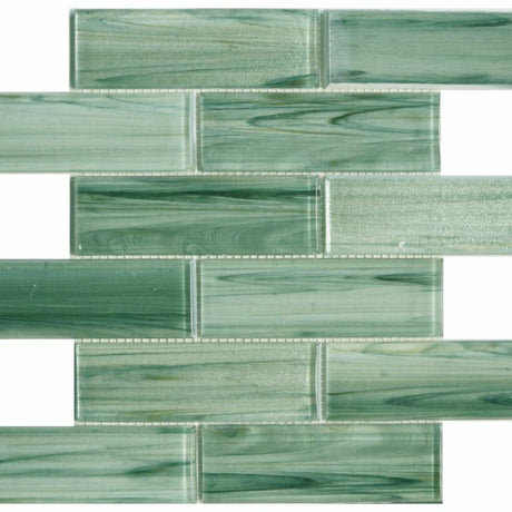Island Fern 2x6 Glass Mosaic Tile 12x12