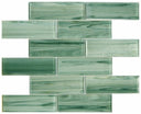Island Fern 2x6 Glass Mosaic Tile 12x12