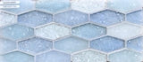 Caribbean Small Elongated Hex Glass Mosaic Tile 11x10 Sheet