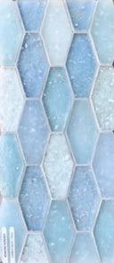 Caribbean Small Elongated Hex Glass Mosaic Tile 11x10 Sheet
