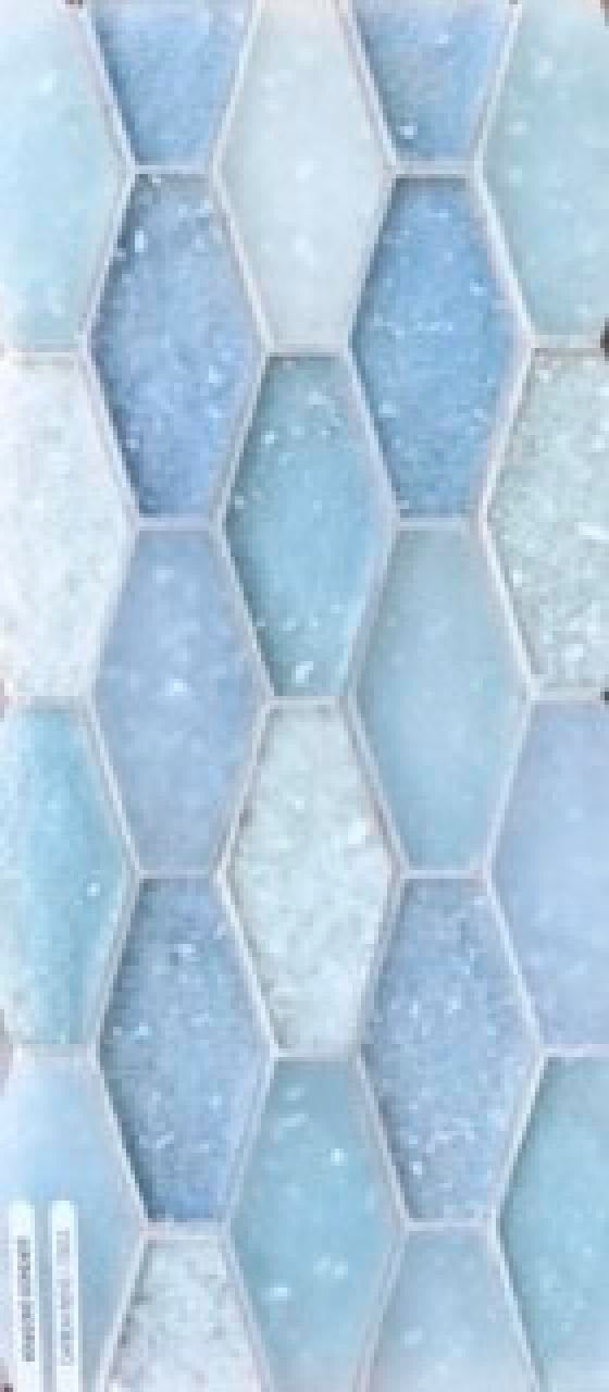 Caribbean Small Elongated Hex Glass Mosaic Tile 11x10 Sheet 1