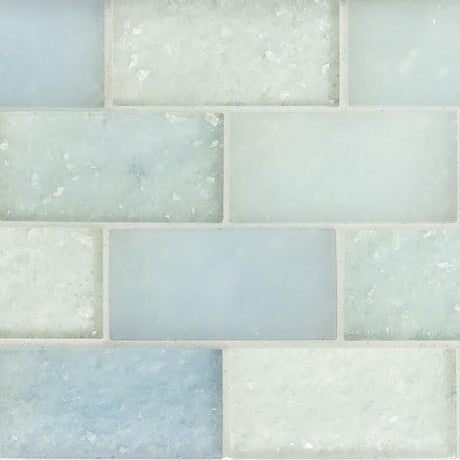 Caribbean Bricks Glass Mosaic Tile 11x10 Sheet