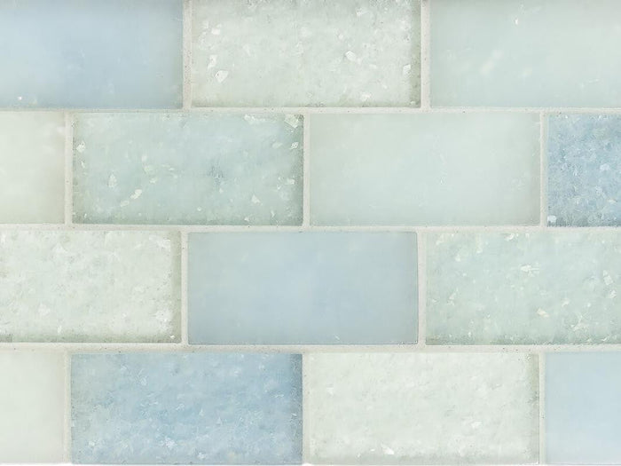 Caribbean Bricks Glass Mosaic Tile 11x10 Sheet 1