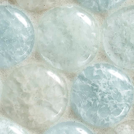 Bubbles Clear Lagoon Glass Mosaic Tile 11x11 Sheet