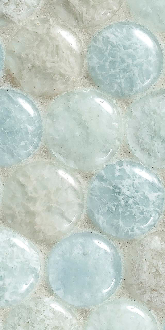 Bubbles Clear Lagoon Glass Mosaic Tile 11x11 Sheet 1