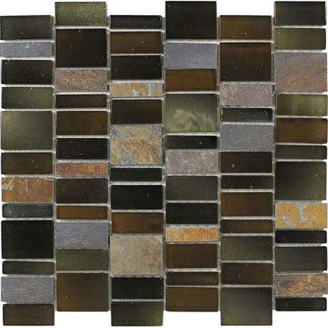 Everest Staggered Forest 12x12 Mixed Mosaic Tile