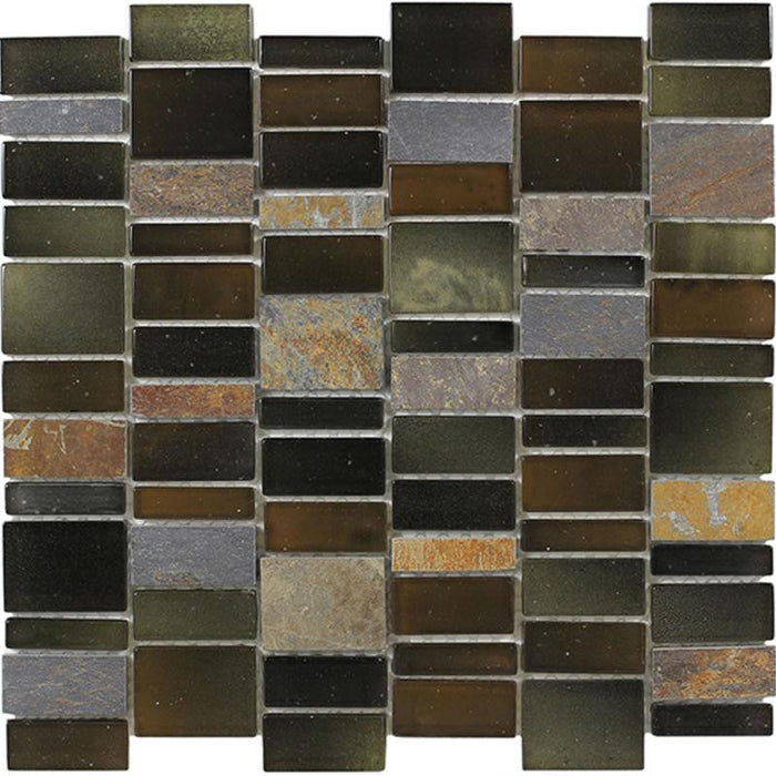 Everest Staggered Forest 12x12 Mixed Mosaic Tile 1