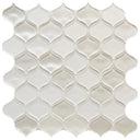 White Metallic Teardrop Glass Mosaic Tile 11x11 Sheet