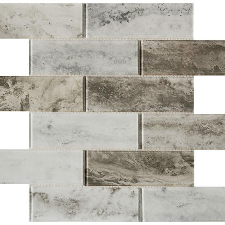Breeze 2x6 Glass Mosaic Tile 12x12 Sheet