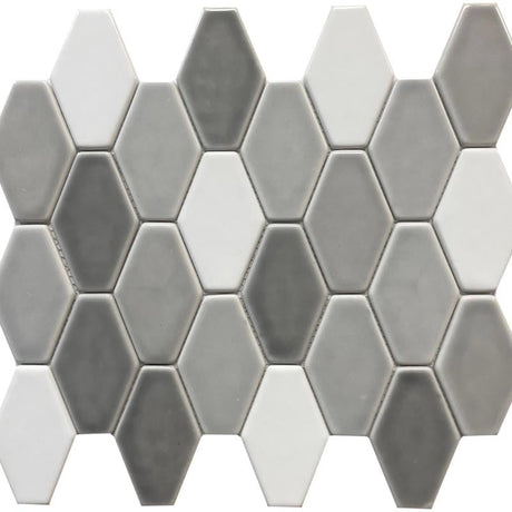 Grey Blend Diamond Glass Mosaic Tile 12x12 Sheet