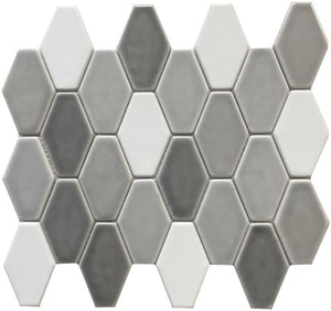 Grey Blend Diamond Glass Mosaic Tile 12x12 Sheet