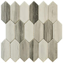 Grey Wood Picket Glass Mosaic Tile 12x12 Sheet