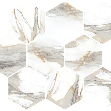 Classica Crema 4" Hex Matte Porcelain Mosaic Tile 12x12 Sheet