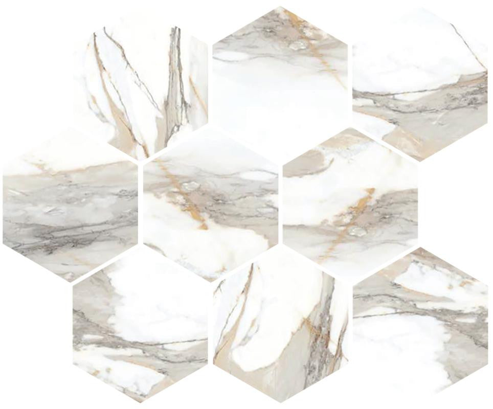 Classica Crema 4" Hex Matte Porcelain Mosaic Tile 12x12 Sheet