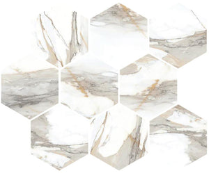 Classica Crema 4" Hex Matte Porcelain Mosaic Tile 12x12 Sheet