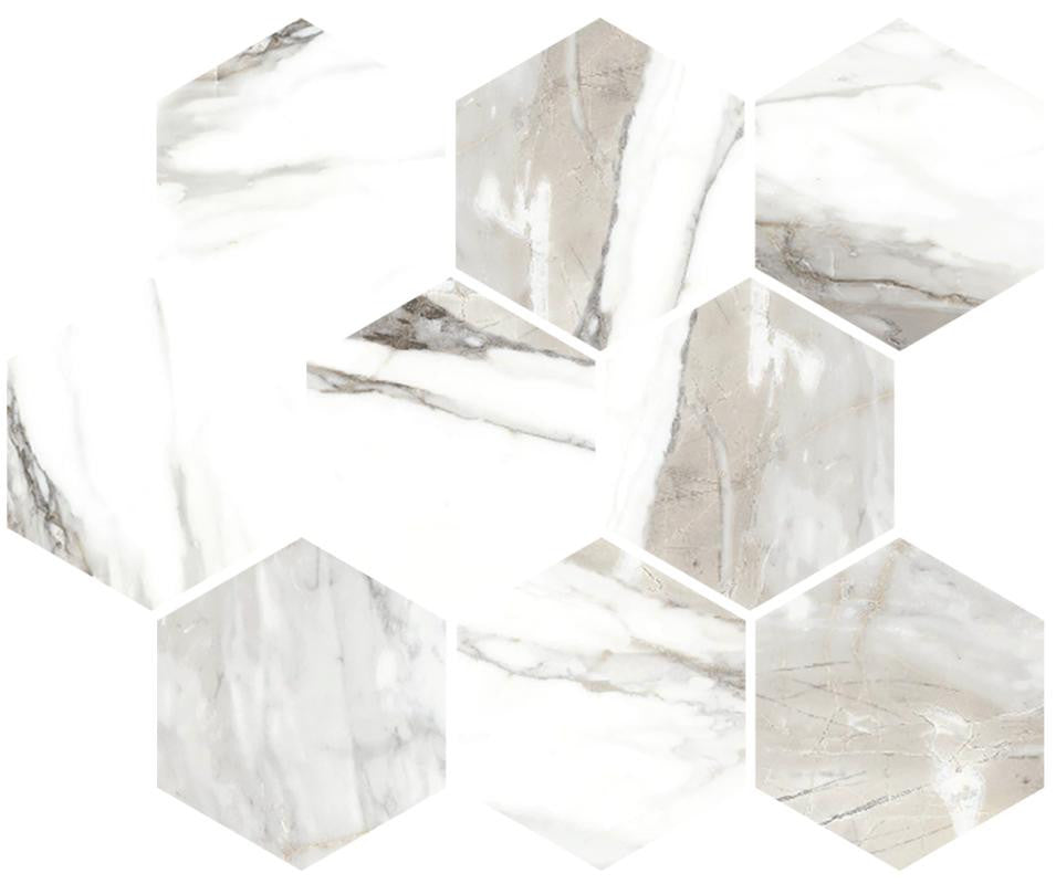 Classica Grigio 4" Hex Matte Porcelain Mosaic Tile 12x12 Sheet