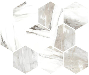 Classica Grigio 4" Hex Matte Porcelain Mosaic Tile 12x12 Sheet
