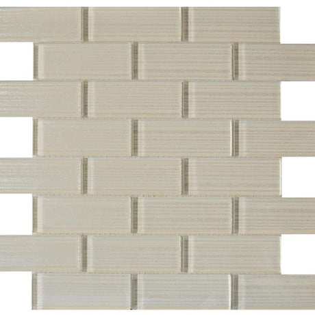 Pristine Ivory 1.5x4 Glass Mosaic 12x12 Sheet