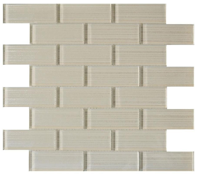 Pristine Ivory 1.5x4 Glass Mosaic 12x12 Sheet
