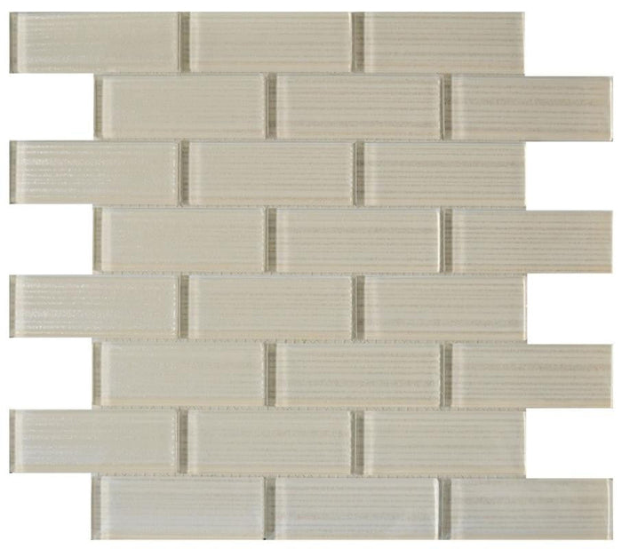 Pristine Ivory 1.5x4 Glass Mosaic 12x12 Sheet 1