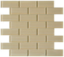 Pristine Champagne 1.5x4 Glass Mosaic 12x12 Sheet